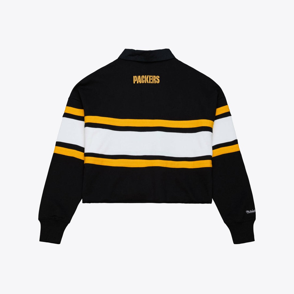 Green Bay Packers Women's Cropped Long Sleeve Rugby Polo | NFL New