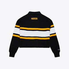 Green Bay Packers Women's Cropped Long Sleeve Rugby Polo | NFL New