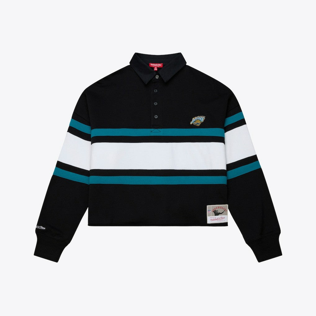 Jacksonville Jaguars Women's Throwback Cropped Long Sleeve Rugby Polo | NFL On sale