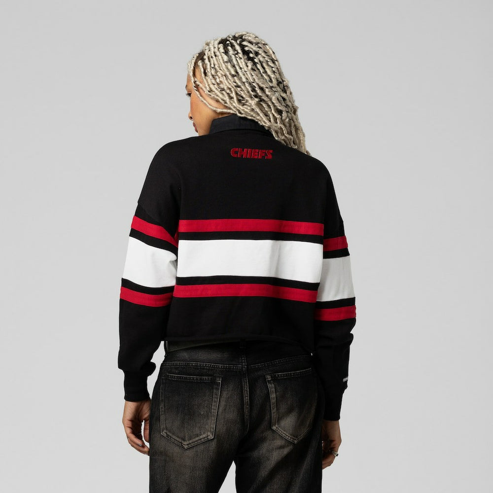 Kansas City Chiefs Women's Cropped Long Sleeve Rugby Polo | NFL Sale