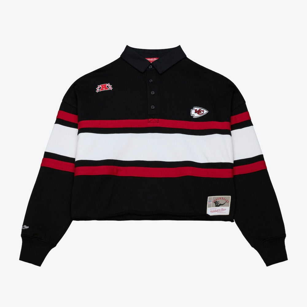 Kansas City Chiefs Women's Cropped Long Sleeve Rugby Polo | NFL Sale
