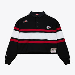 Kansas City Chiefs Women's Cropped Long Sleeve Rugby Polo | NFL Sale