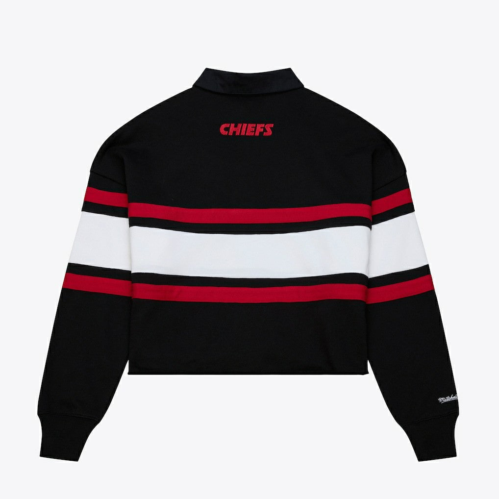Kansas City Chiefs Women's Cropped Long Sleeve Rugby Polo | NFL Sale