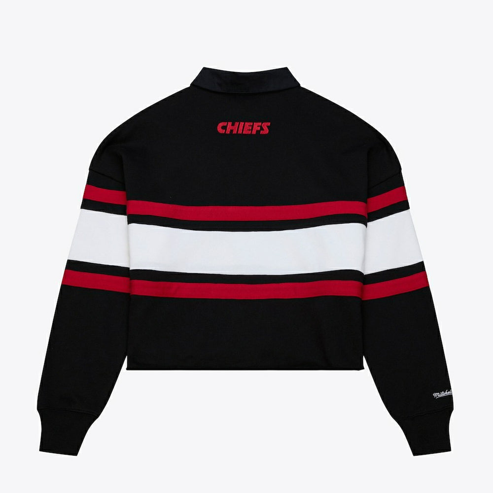 Kansas City Chiefs Women's Cropped Long Sleeve Rugby Polo | NFL Sale