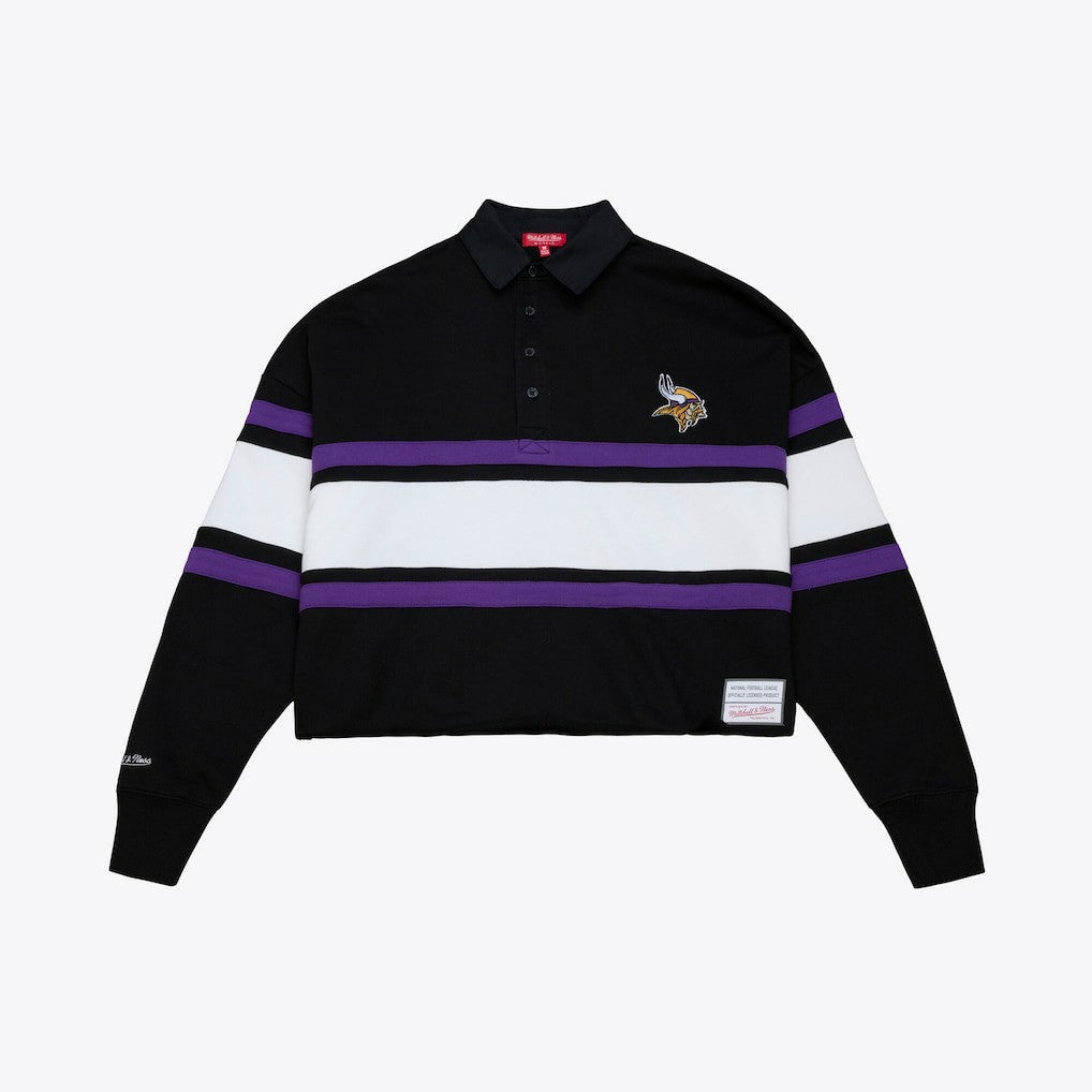 Minnesota Vikings Women's Cropped Long Sleeve Rugby Polo | NFL Hot