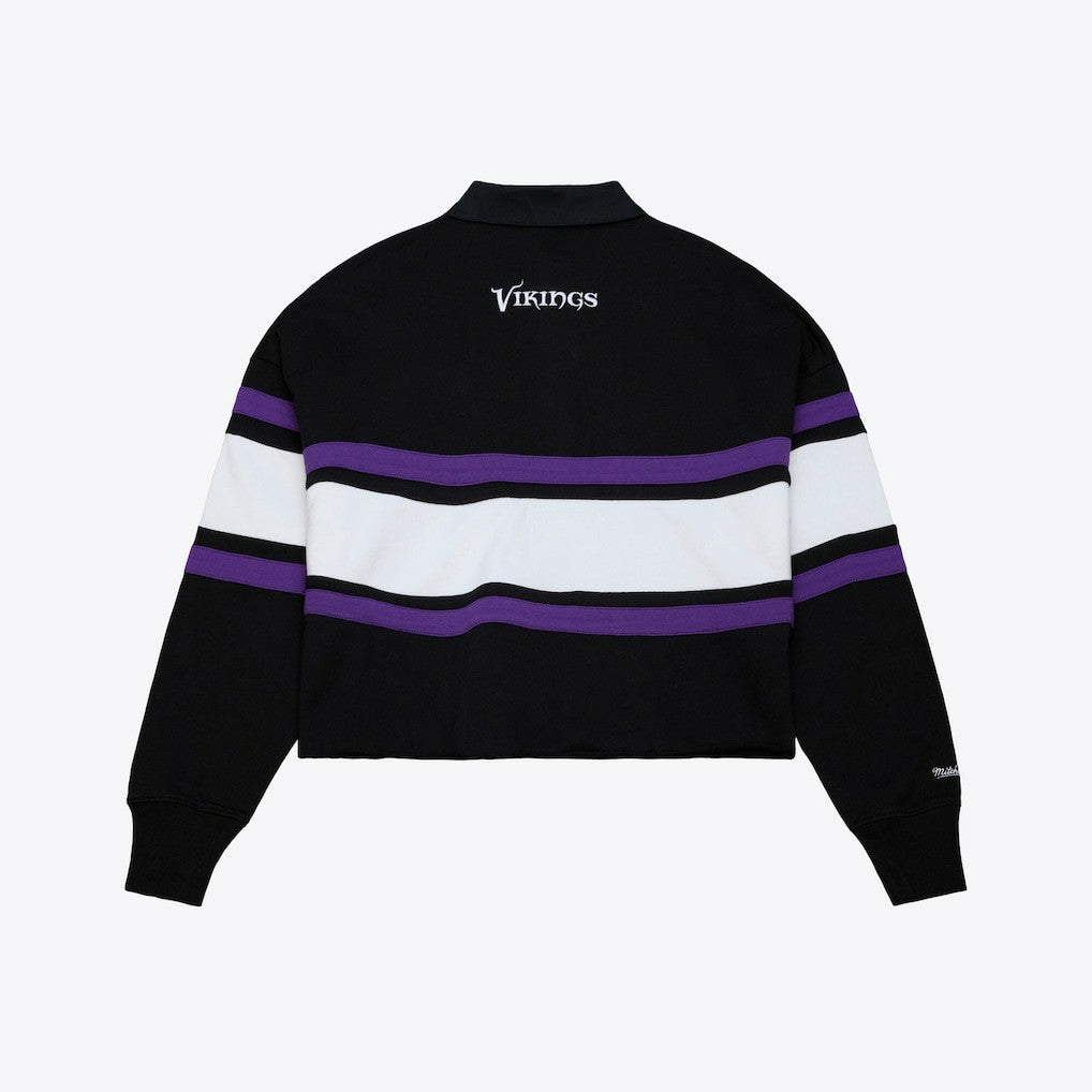 Minnesota Vikings Women's Cropped Long Sleeve Rugby Polo | NFL Hot