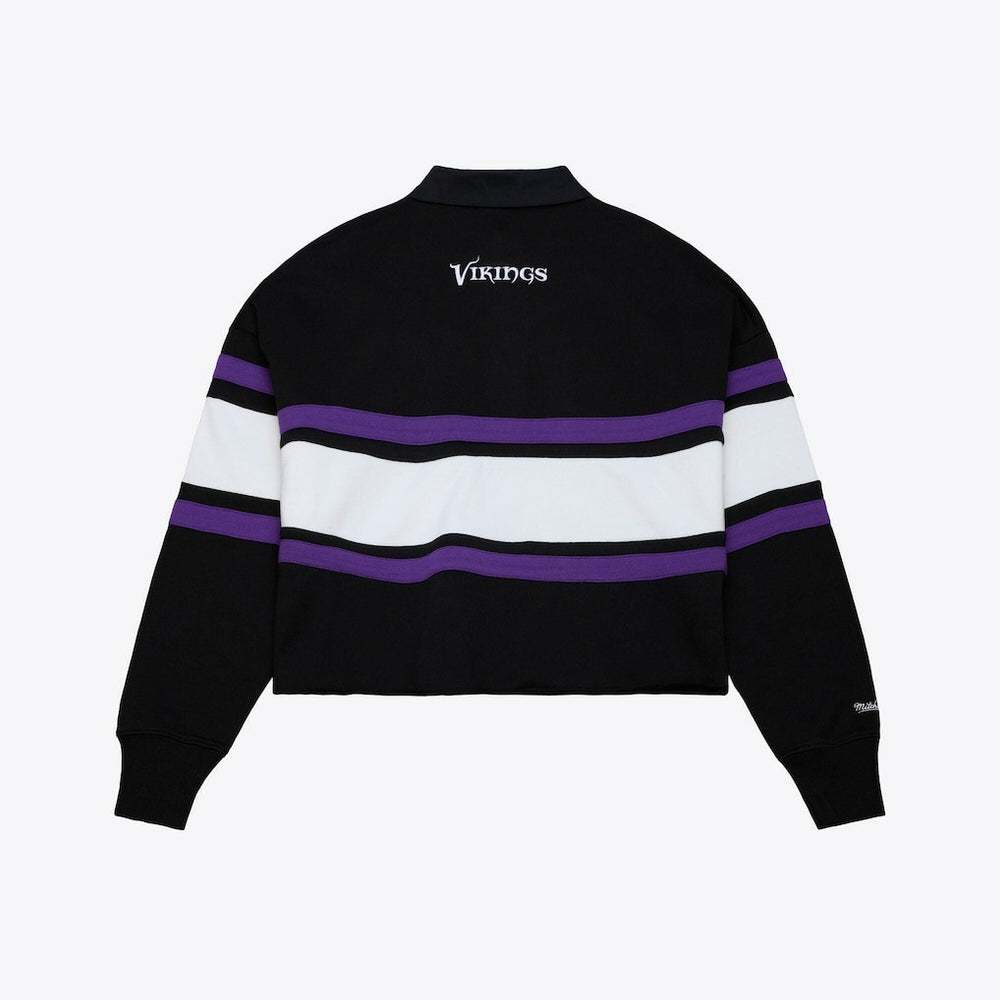 Minnesota Vikings Women's Cropped Long Sleeve Rugby Polo | NFL Hot
