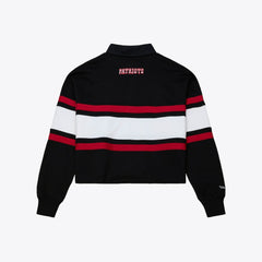 New England Patriots Women's Throwback Cropped Long Sleeve Rugby Polo | NFL US