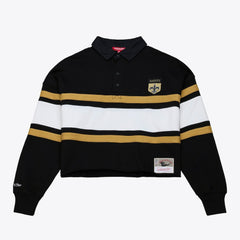 New Orleans Saints Women's Cropped Long Sleeve Rugby Polo | NFL Sale
