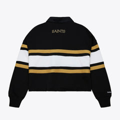 New Orleans Saints Women's Cropped Long Sleeve Rugby Polo | NFL Sale