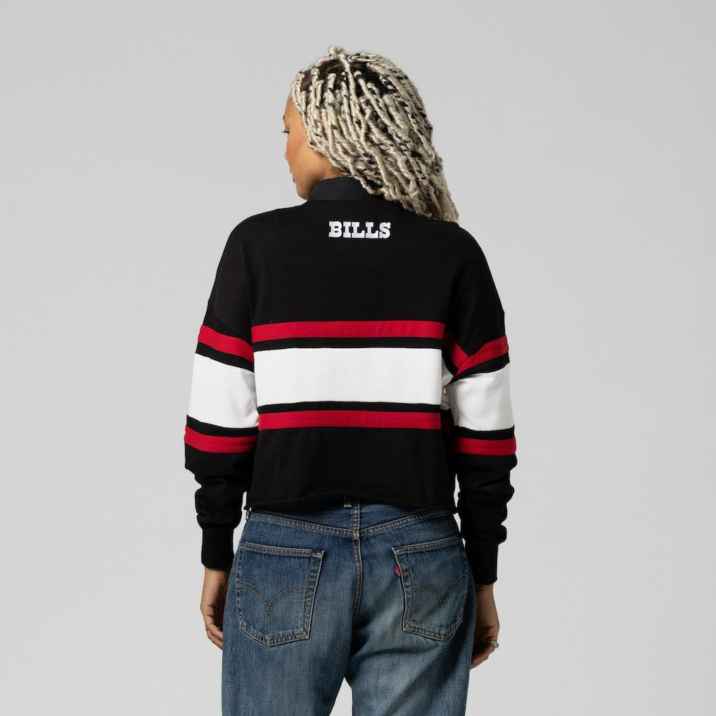 Buffalo Bills Women's Throwback Cropped Long Sleeve Rugby Polo | NFL US