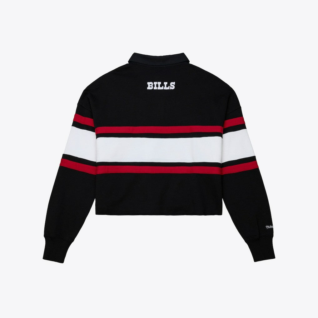Buffalo Bills Women's Throwback Cropped Long Sleeve Rugby Polo | NFL US