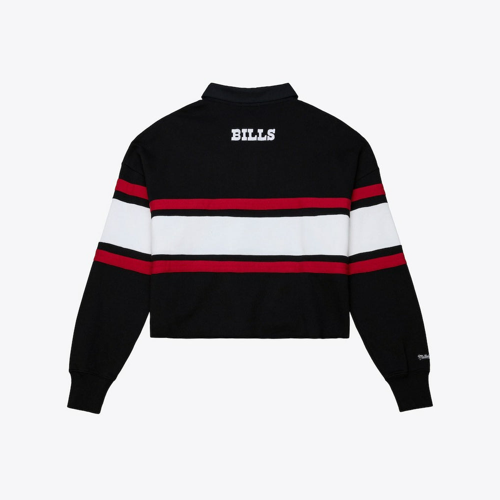 Buffalo Bills Women's Throwback Cropped Long Sleeve Rugby Polo | NFL US