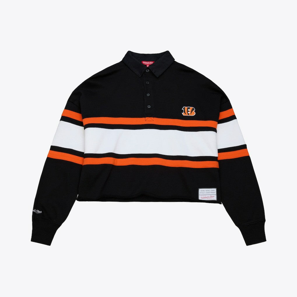 Cincinnati Bengals Women's Cropped Long Sleeve Rugby Polo | NFL Online
