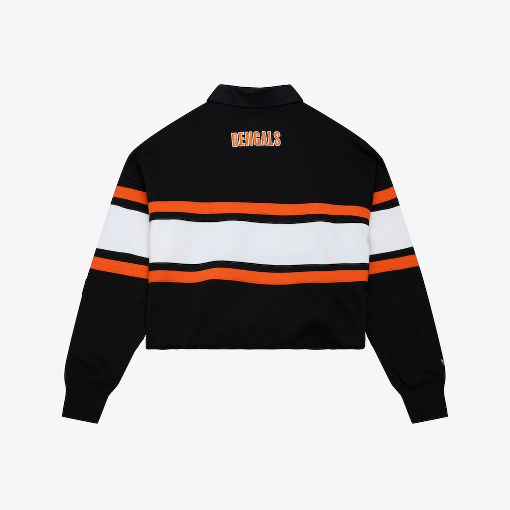Cincinnati Bengals Women's Cropped Long Sleeve Rugby Polo | NFL Online