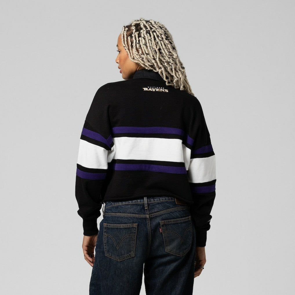 Baltimore Ravens Women's Cropped Long Sleeve Rugby Polo | NFL US