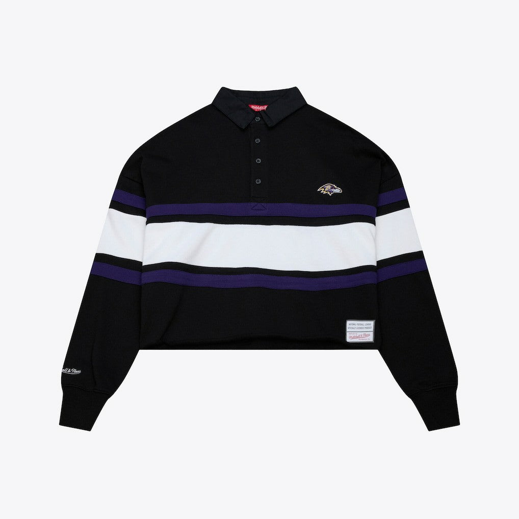 Baltimore Ravens Women's Cropped Long Sleeve Rugby Polo | NFL US