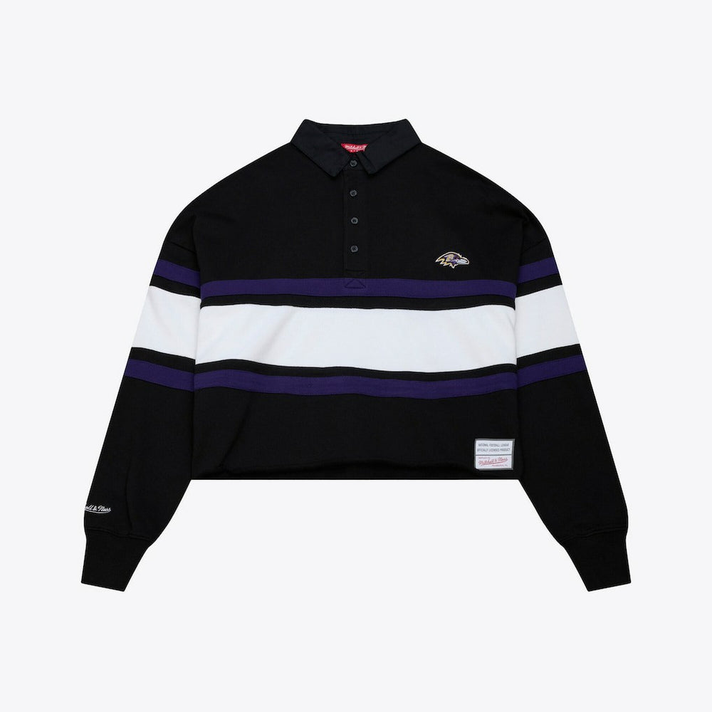 Baltimore Ravens Women's Cropped Long Sleeve Rugby Polo | NFL US