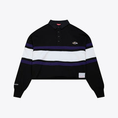 Baltimore Ravens Women's Cropped Long Sleeve Rugby Polo | NFL US