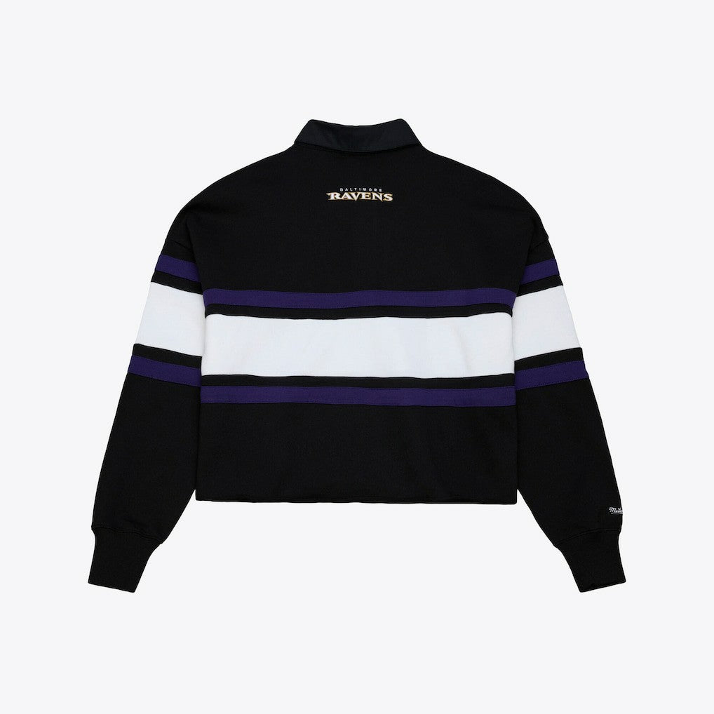 Baltimore Ravens Women's Cropped Long Sleeve Rugby Polo | NFL US