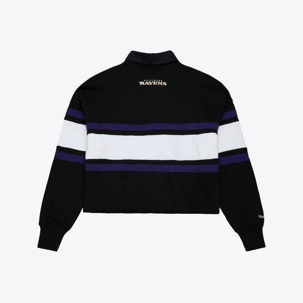 Baltimore Ravens Women's Cropped Long Sleeve Rugby Polo | NFL US