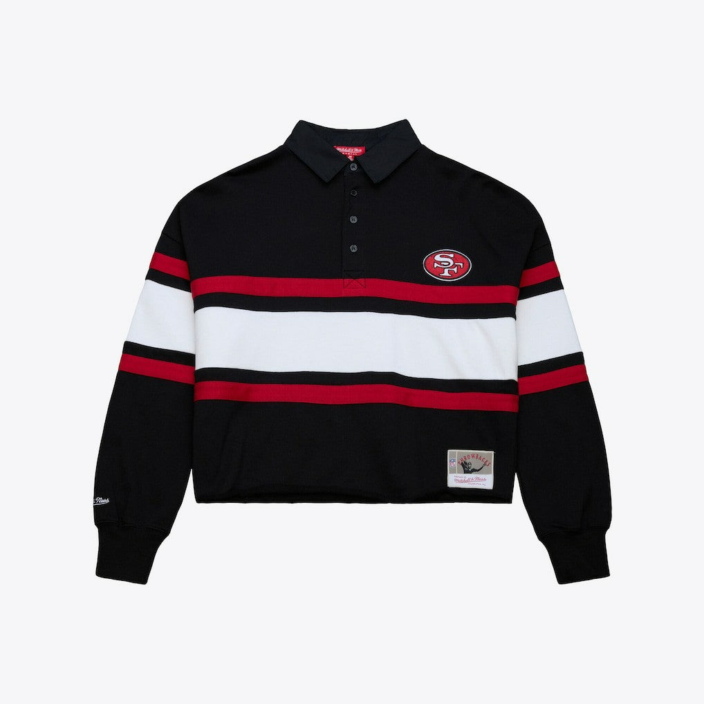 San Francisco 49ers Women's Cropped Long Sleeve Rugby Polo | NFL Near me