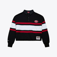 San Francisco 49ers Women's Cropped Long Sleeve Rugby Polo | NFL Near me