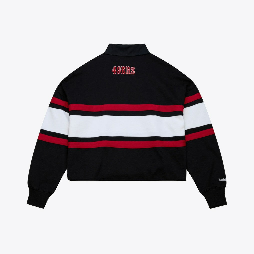 San Francisco 49ers Women's Cropped Long Sleeve Rugby Polo | NFL Near me