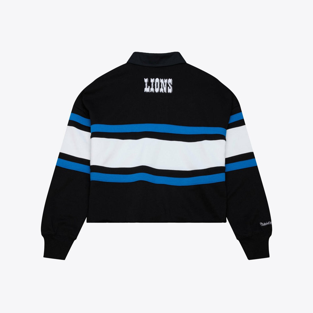 Detroit Lions Women's Cropped Long Sleeve Rugby Polo | NFL Hot