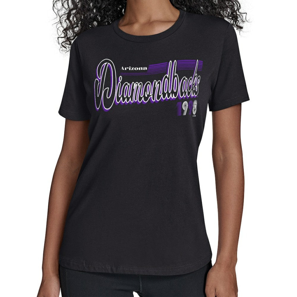 Arizona Diamondbacks Starter Women's Groovy Script Team Fitted T-Shirt - MLB T-shirts