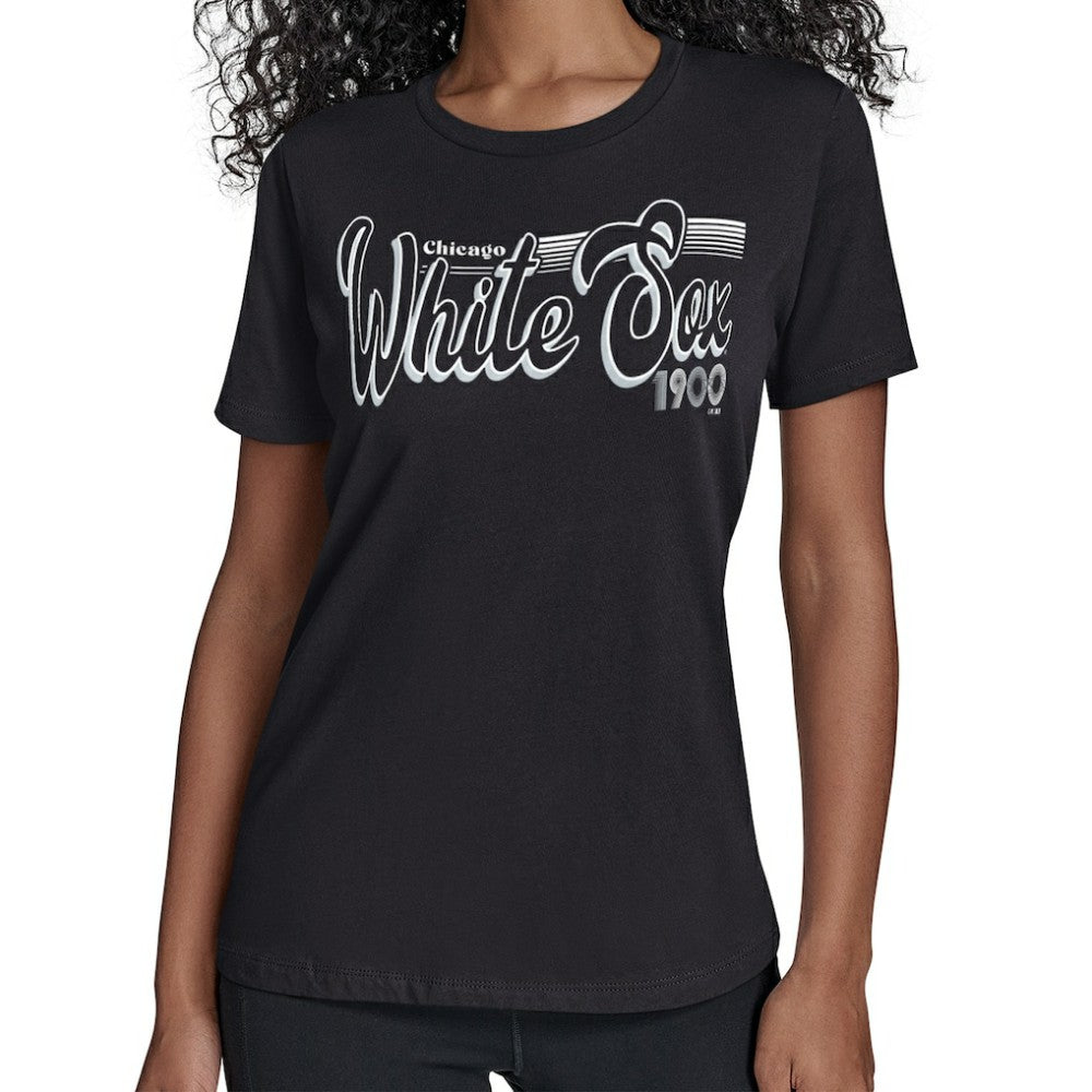 Chicago White Sox Starter Women's Groovy Script Team Fitted T-Shirt - MLB T-shirts