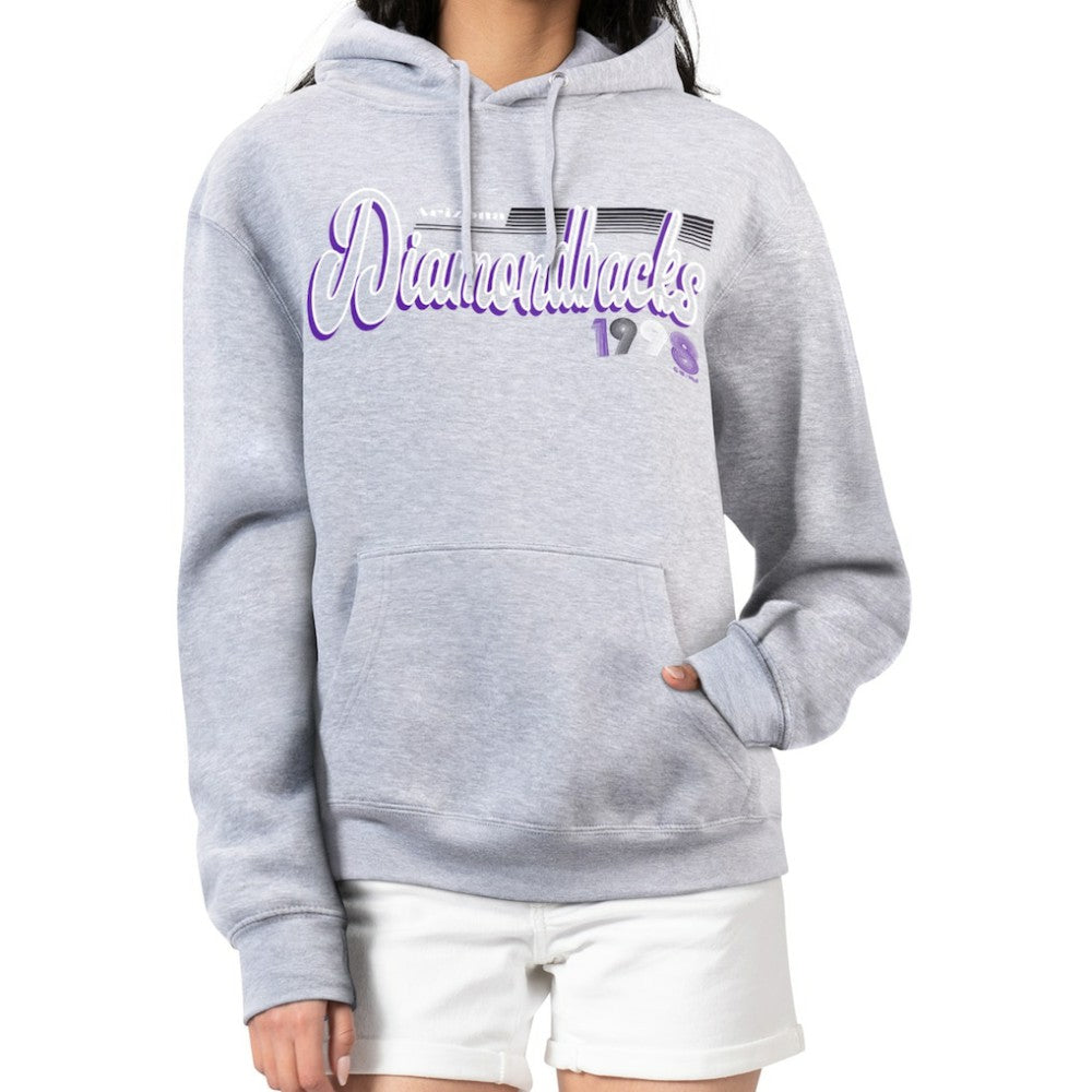 Arizona Diamondbacks Starter Women's Groovy Script Team Fleece Pullover Hoodie - MLB Hoodies