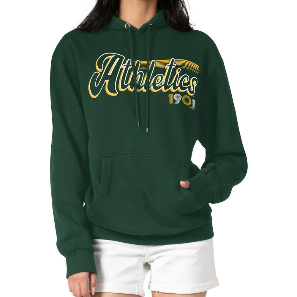 Athletics Starter Women's Groovy Script Team Fleece Pullover Hoodie - MLB Hoodies