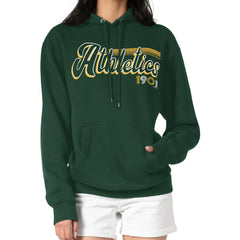 Athletics Starter Women's Groovy Script Team Fleece Pullover Hoodie - MLB Hoodies