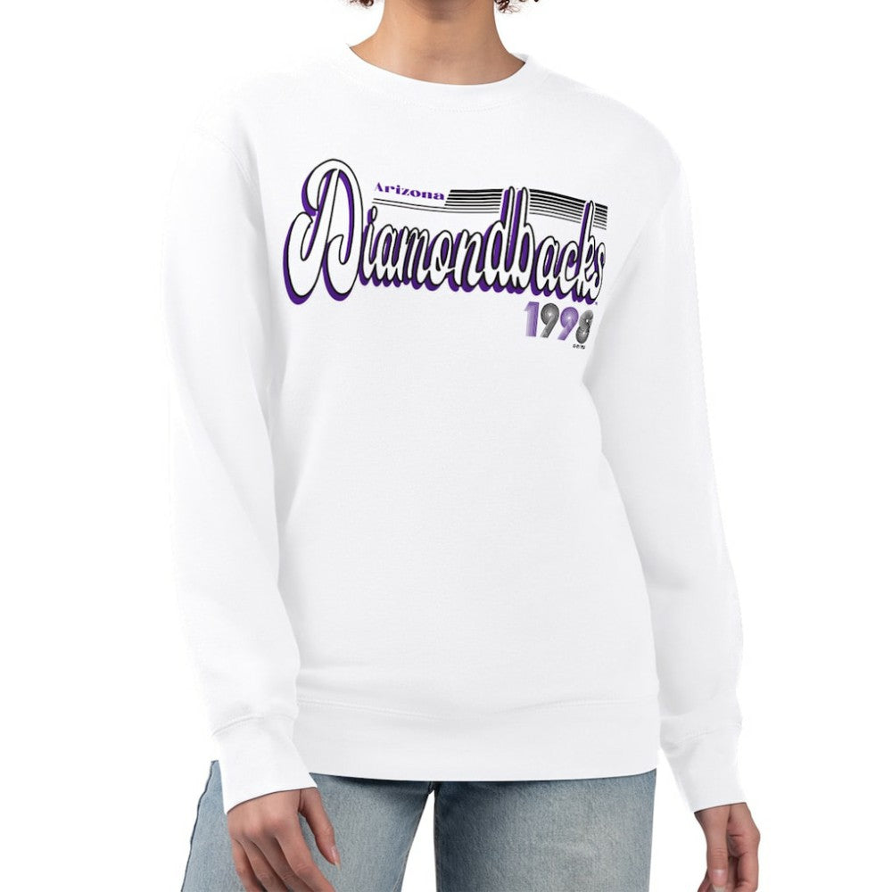 Arizona Diamondbacks Starter Women's Groovy Script Team Fleece Pullover Sweatshirt - MLB Pullover
