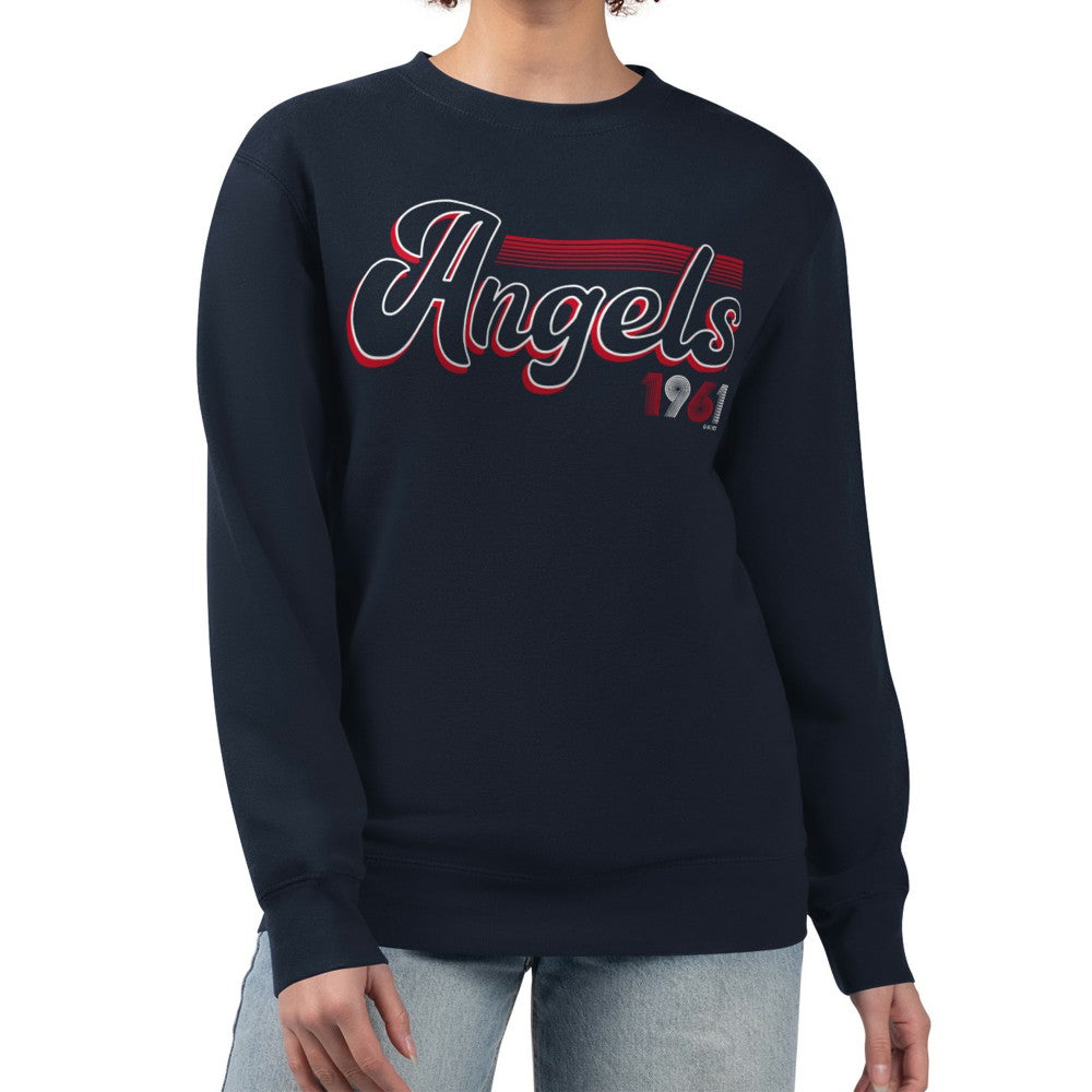 Los Angeles Angels Starter Women's Groovy Script Team Fleece Pullover Sweatshirt - MLB Pullover