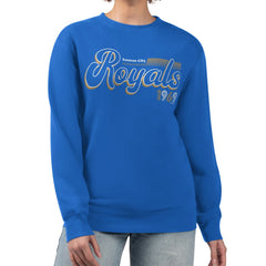Kansas City Royals Starter Women's Groovy Script Team Fleece Pullover Sweatshirt - MLB Pullover