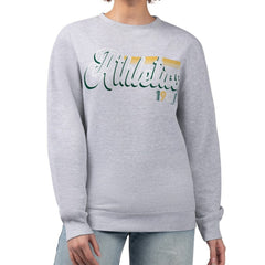 Athletics Starter Women's Groovy Script Team Fleece Pullover Sweatshirt - MLB Pullover