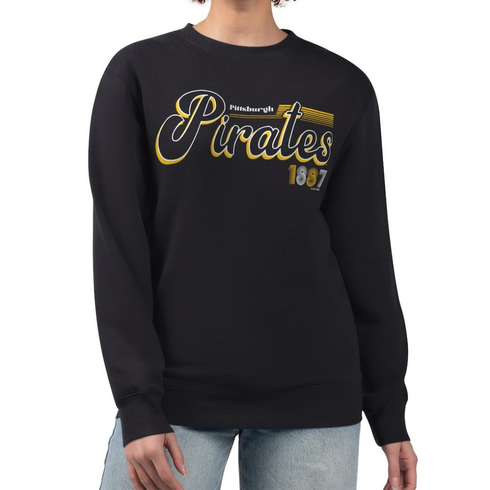 Pittsburgh Pirates Starter Women's Groovy Script Team Fleece Pullover Sweatshirt - MLB Pullover