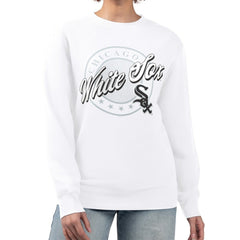 Chicago White Sox G-III 4Her by Carl Banks Women's Pinstripe Circle Team Fleece Pullover Sweatshirt - MLB Pullover