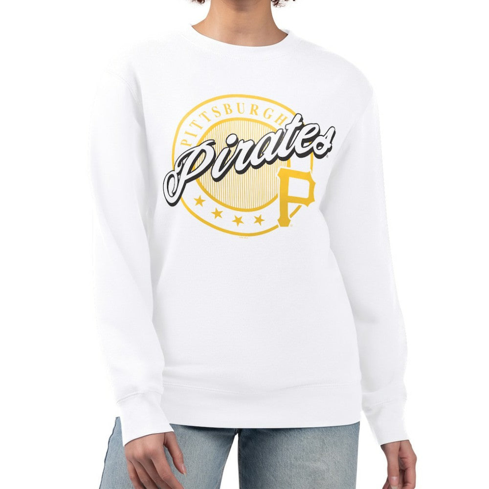 Pittsburgh Pirates G-III 4Her by Carl Banks Women's Pinstripe Circle Team Fleece Pullover Sweatshirt - MLB Pullover