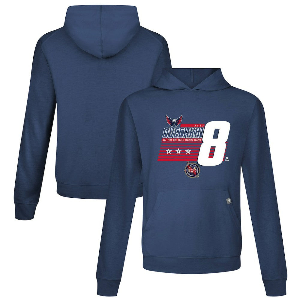 Alexander Ovechkin Washington Capitals Levelwear NHL All-Time Leading Goal Scorer Milestone Stripes Name & Number Relay Pullover Hoodie -  NHL Hoodies