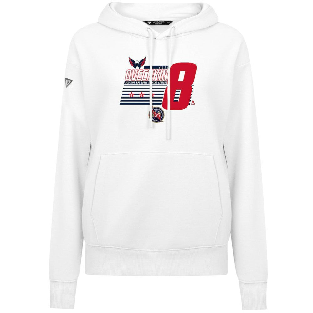Alexander Ovechkin Washington Capitals Levelwear Women's NHL All-Time Leading Goal Scorer Milestone Stripes Name & Number Adorn Pullover Hoodie -  NHL Hoodies