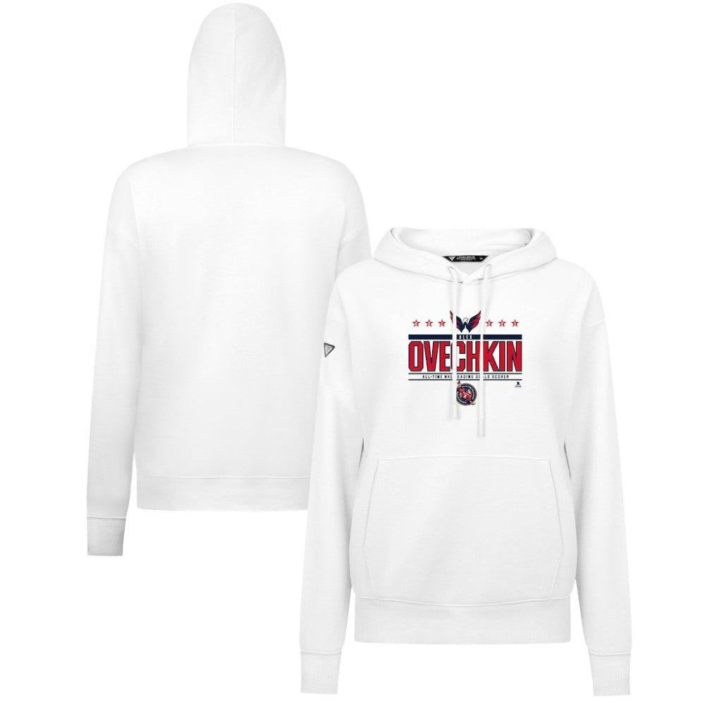 Alexander Ovechkin Washington Capitals Levelwear Women's NHL All-Time Leading Goal Scorer Milestone Stripes Name & Number Adorn Pullover Hoodie -  NHL Hoodies