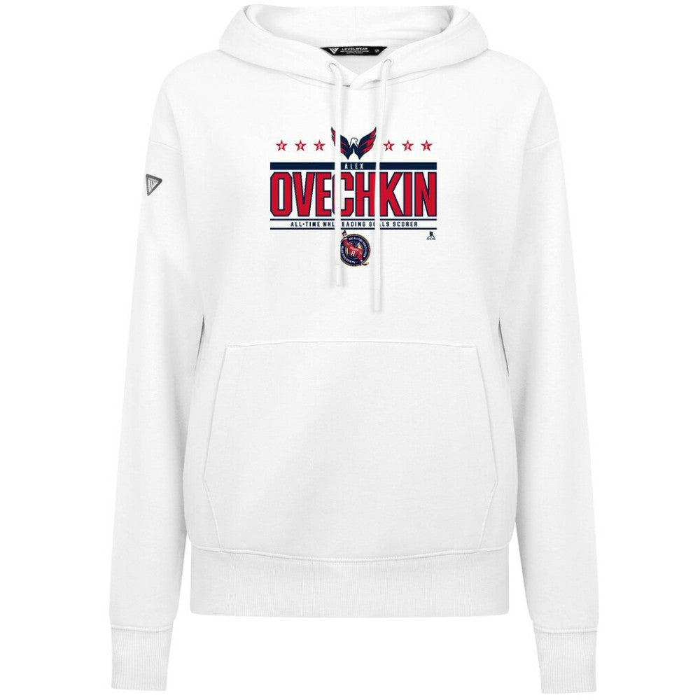 Alexander Ovechkin Washington Capitals Levelwear Women's NHL All-Time Leading Goal Scorer Milestone Stripes Name & Number Adorn Pullover Hoodie -  NHL Hoodies