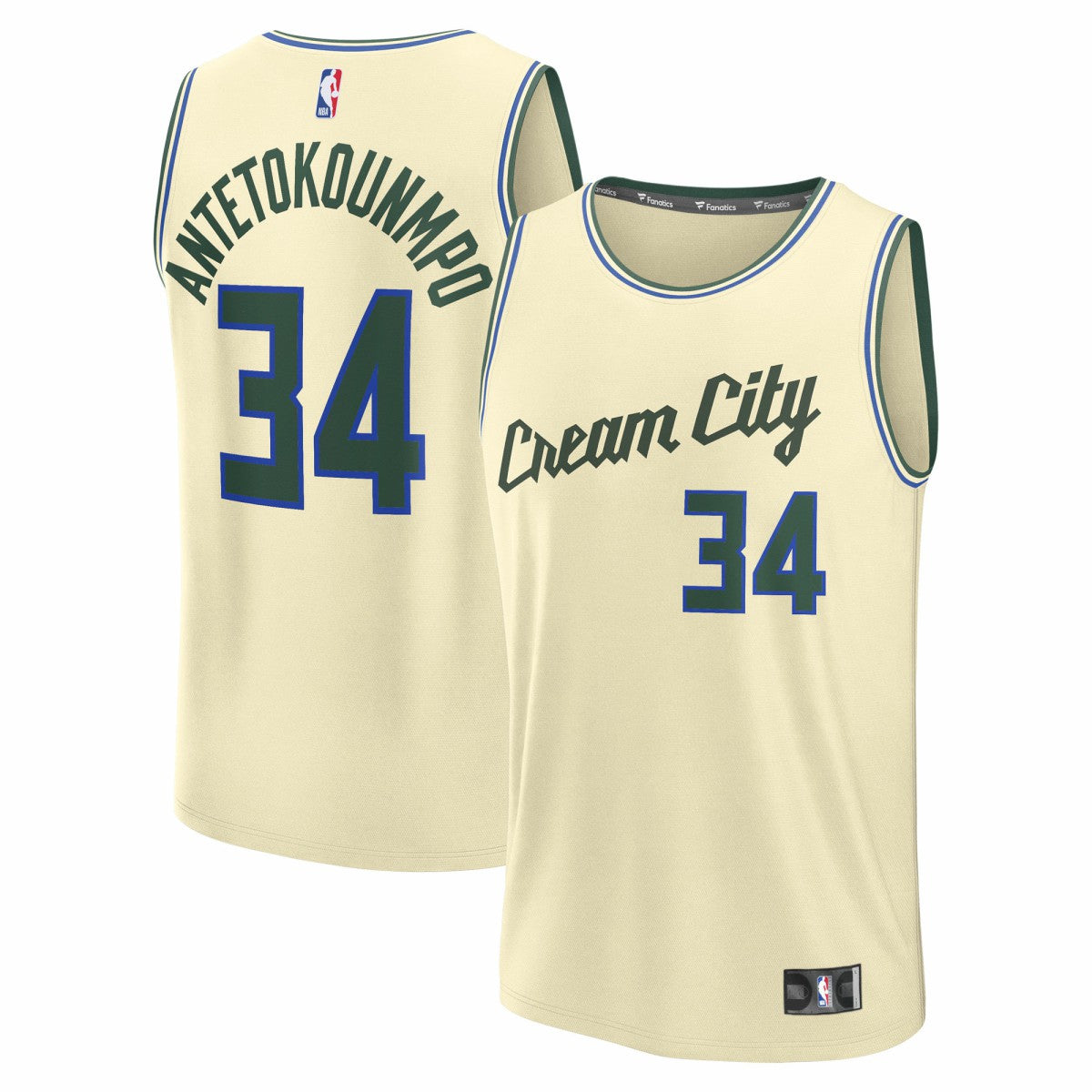 Cream Giannis Antetokounmpo Milwaukee Bucks 2025/26 City Edition Fast Break Jersey | NBA