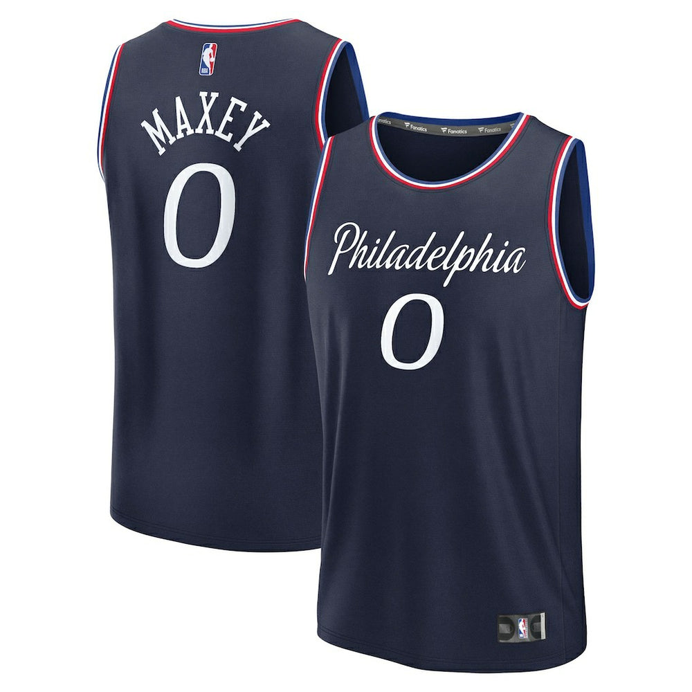 Navy Tyrese Maxey Philadelphia 76ers Youth 2025/26 City Edition Fast Break Jersey | NBA