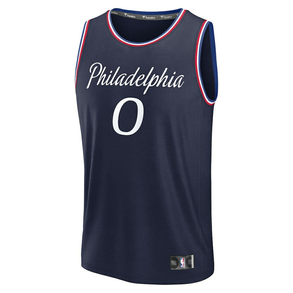 Navy Tyrese Maxey Philadelphia 76ers Youth 2025/26 City Edition Fast Break Jersey | NBA