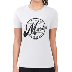 Miami Marlins G-III 4Her by Carl Banks Women's Super-Slim Fit Lightweight Distressed Baseball Team T-Shirt - MLB T-shirts