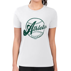 Athletics G-III 4Her by Carl Banks Women's Super-Slim Fit Lightweight Distressed Baseball Team T-Shirt - MLB T-shirts